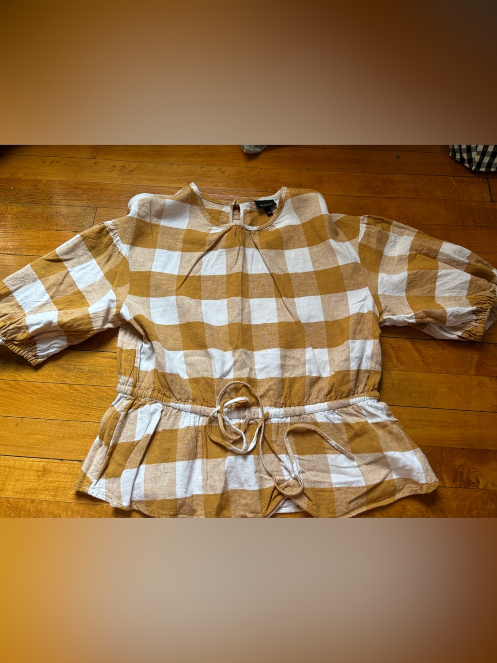 Who What Wear Gingham Blouse Size L